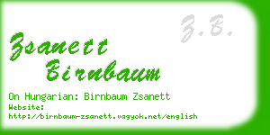 zsanett birnbaum business card